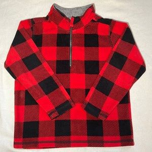 Boy’s Carter’s Red & Black Buffalo Check Soft Pullover Front Zip Jacket 5T